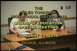 Board of Education Special Meeting — January 11, 2016