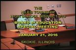 Board of Education Special Meeting — January 21, 2016