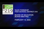 Board of Education Meeting — February 10 2022