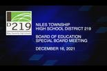 Board of Education Special Meeting — December 16 2021
