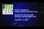 Board of Education Special Meeting — August 17 2021