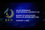 Board of Education Meeting — August 4 2022