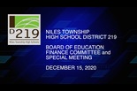 Board of Education Finance & Special Meeting — December 15 2020