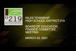 Board of Education Finance Meeting — March 23 2021