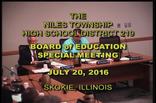Board of Education Special Meeting — July 20, 2016