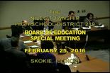 Board of Education Special Meeting – February 25, 2016